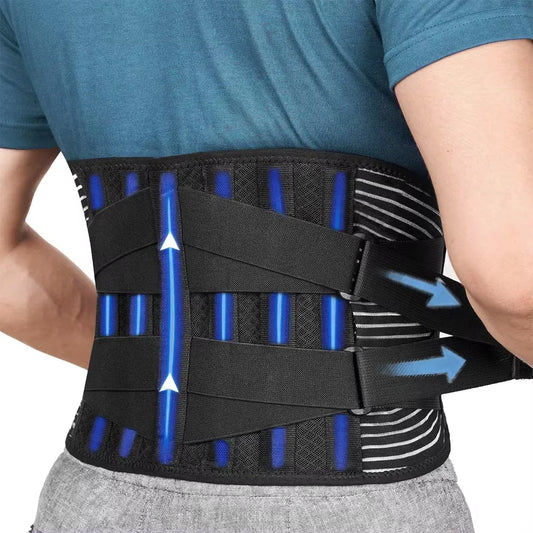 Ceinture Lombaire de Soutien Réglable – Orthèse Médicale à Double Sangle pour Soulager le Dos, Antidérapant