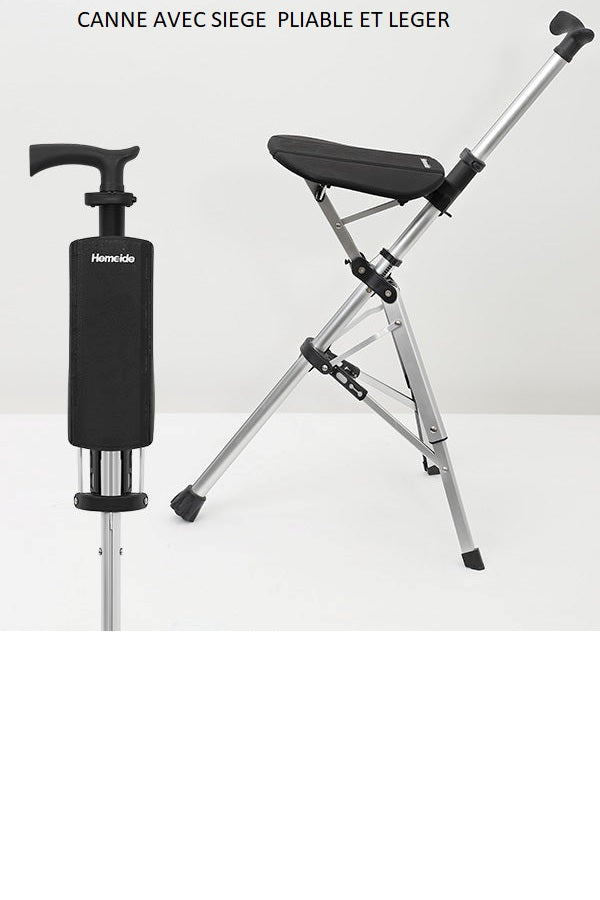 Canne de Marche Pliable avec Siège Légère