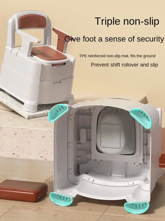 Chaise WC d’Appoint pour Intérieur – Conception Confortable et Hygiénique pour Adultes Dépendants