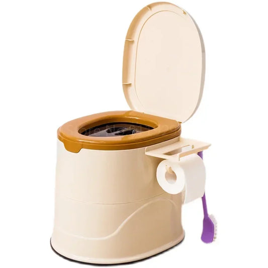 Toilette Portative en Plastique – Idéale pour Personnes Âgées, Femmes Enceintes et Adultes à Mobilité Réduite