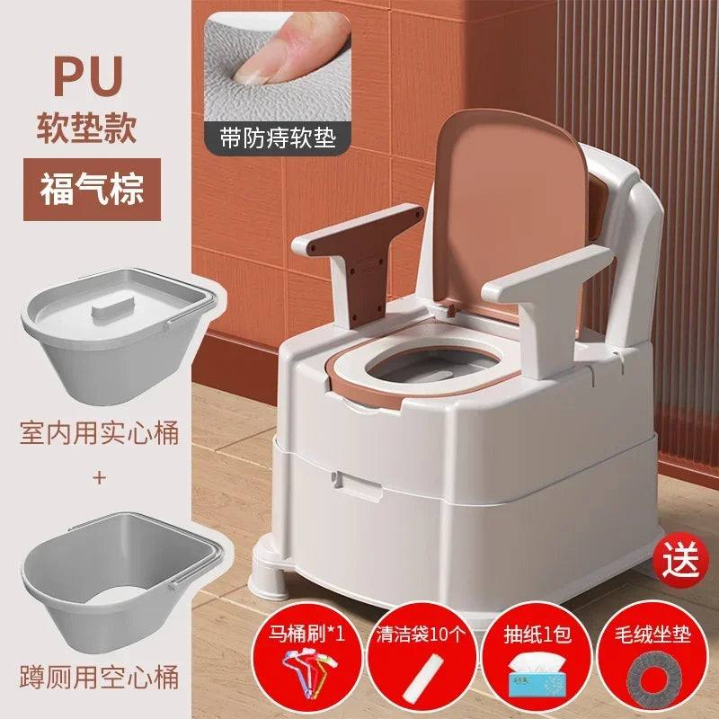 Chaise WC d’Appoint pour Intérieur – Conception Confortable et Hygiénique pour Adultes Dépendants