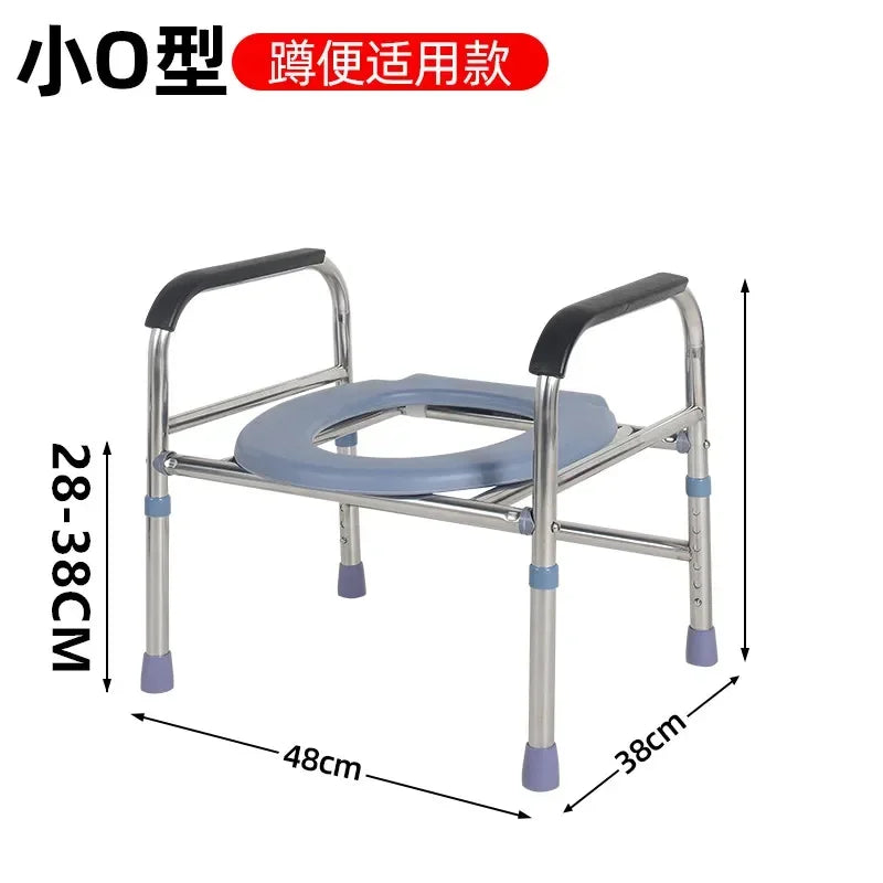 Chaise de Toilette Solide en Acier Inoxydable – Support Sécurisé pour Personnes Âgées ou Handicapées