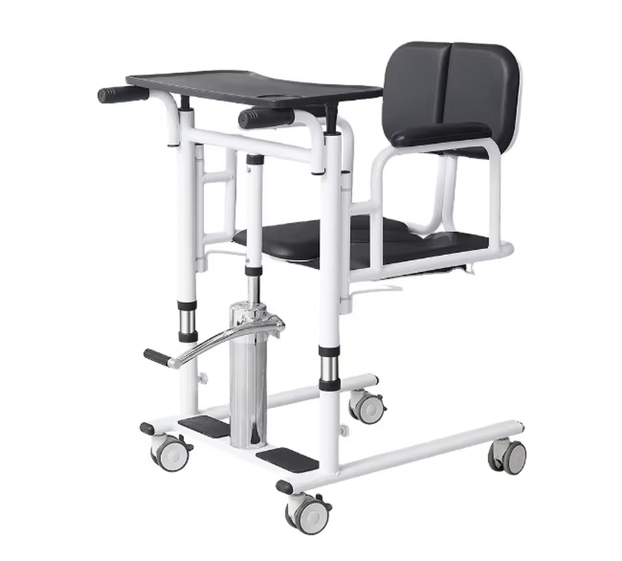 Disabled Elderly Moving Wheelchair Manual Transfer Machine Lifting Chair Hydraulic Power Height Adjustable