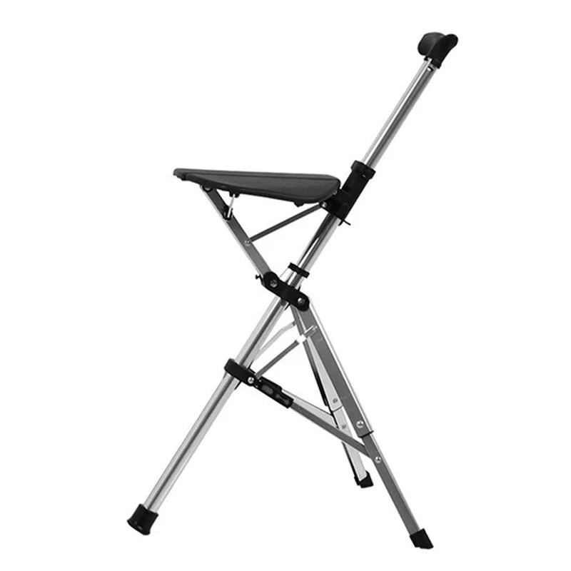 Portable Folding Walking Cane with a Seat, Alloy Cane Walker, Elder Care, Anti-Slip Lightweight Seated Cane for Seniors
