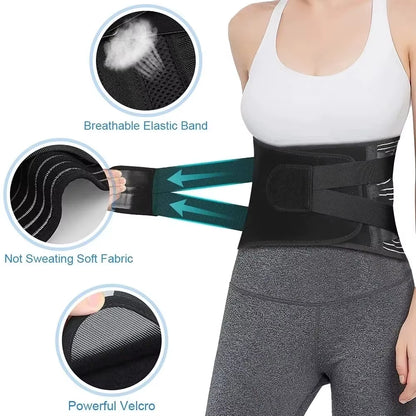 Ceinture Lombaire de Soutien Réglable – Orthèse Médicale à Double Sangle pour Soulager le Dos, Antidérapant