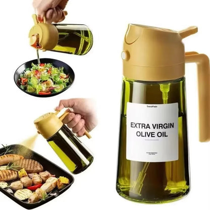 Kitchen Olive Oil Dispenser Bottle 470Ml/16Oz BBQ Baking Salad Vinegar Soy Sauce Sprayer Containers Spray and Pour Oil Pot