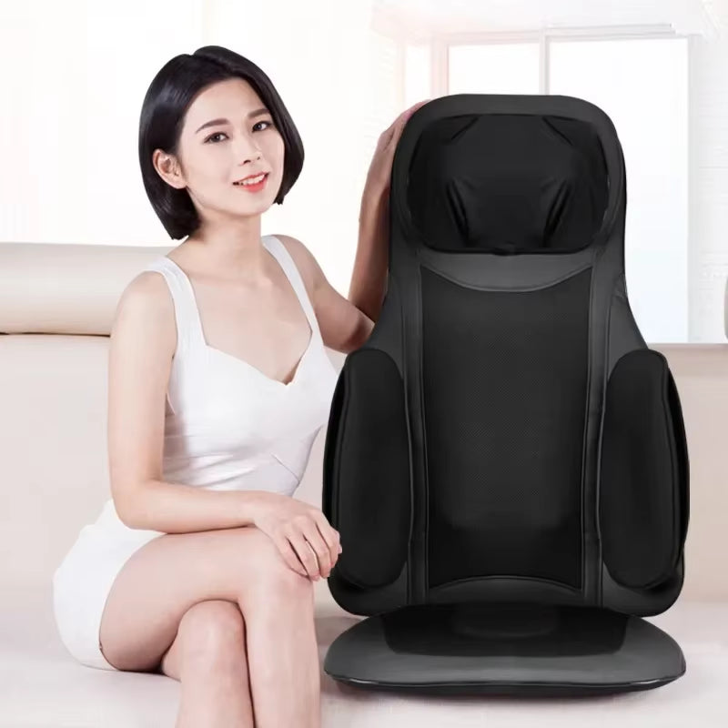 Thai Luxury Open-Back Chair Cushion, Air Compression Shiatsu Mat, Vibration Massage Mat, Full Body Acupressure Massager for Home