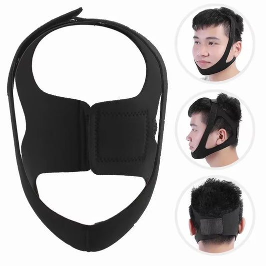 Adjustable anti Snoring Sleep Apnea Belt Triangular Headband Chin Jaw Support Strap Unisex Headband Neoprene Medical Health Care