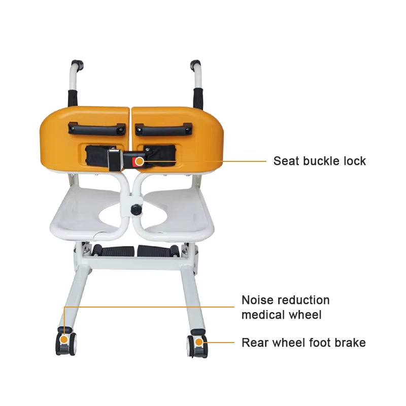 Lightweight Convenient Health Care Adjustable Folding Commode Chair for Elderly Disabled People