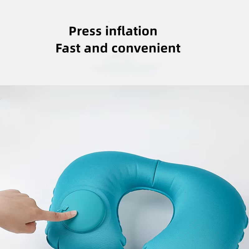 Coussin de Nuque Gonflable Compact – Idéal pour Avion, Train ou Sieste à la Maison