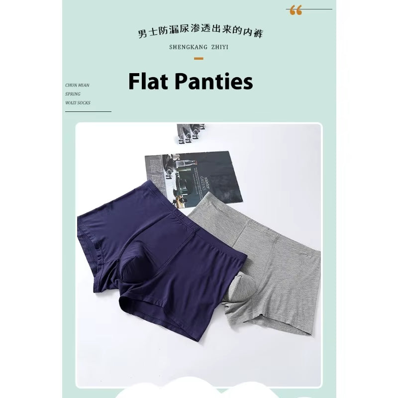 Sous-vêtement Homme Anti-Fuites – Boxer Haute Taille Lavable pour Incontinence Légère à Modérée