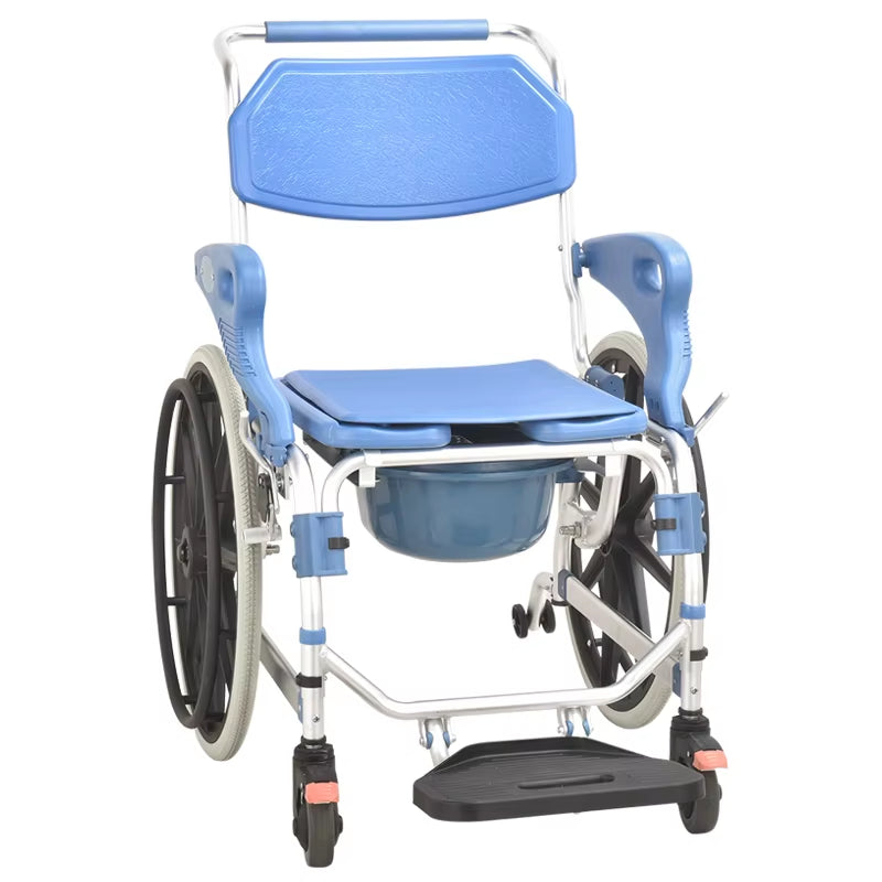 Mobile Portable Foldable Wheeled Bathroom Chair Handicap Patient Bucket Hoost Stool Nursing Commode Toilyet Chair for Elder