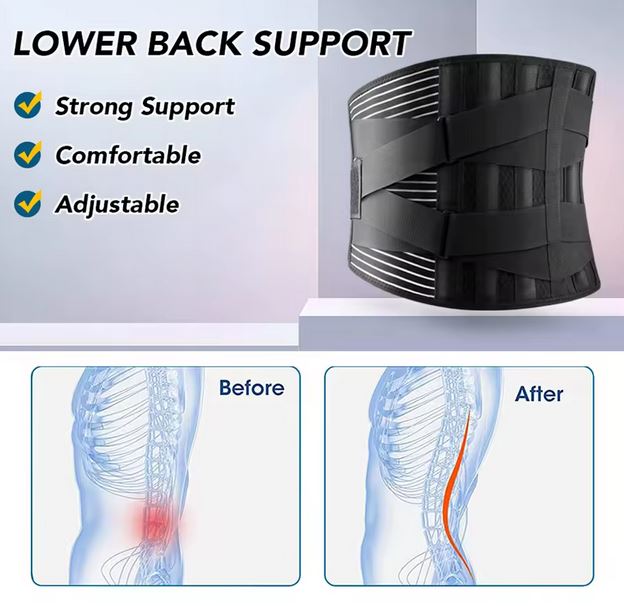 Ceinture Lombaire ajustable – Orthèse Médicale à Double Sangle pour Soulager le Dos, Antidérapant