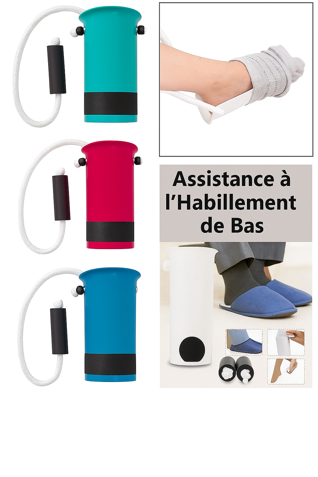 Aide à l’Enfilage des Chaussettes – Dispositif Antidérapant sans Se Pencher pour Seniors