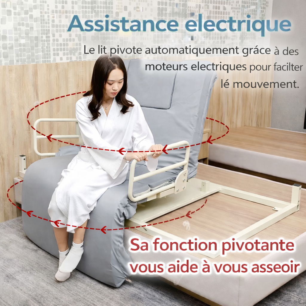 JC Electric Rotating Mattress for the Elderly for Automatic Lifting, Get-Up Aid, Multi-Functional Back-Turning Care Mattress