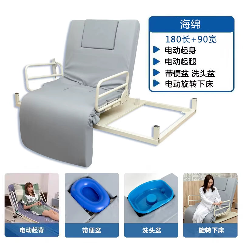 JC Electric Rotating Mattress for the Elderly for Automatic Lifting, Get-Up Aid, Multi-Functional Back-Turning Care Mattress