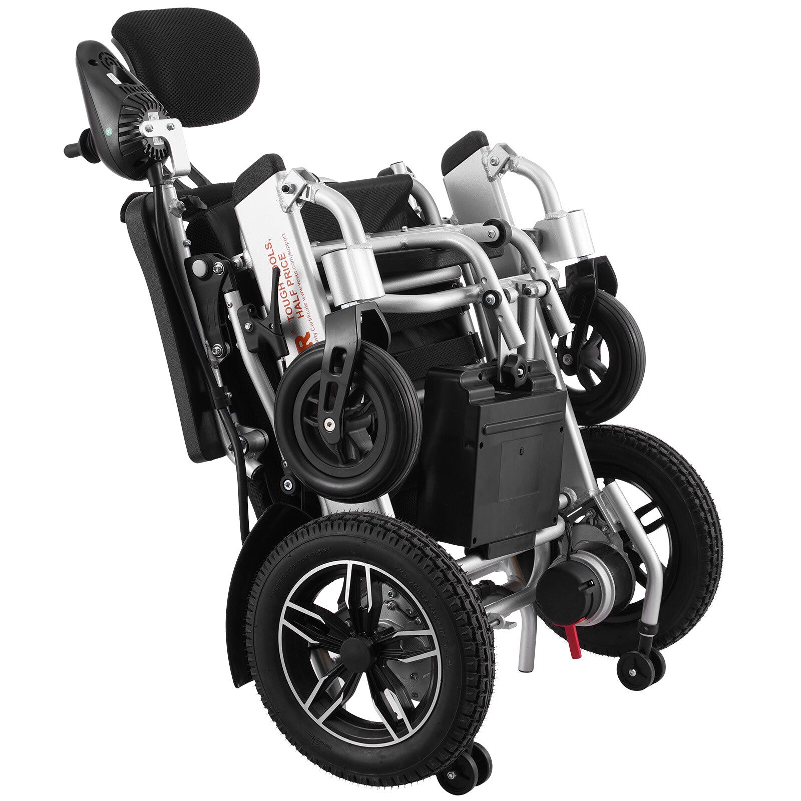 VEVOR Fauteuil Roulant Électrique Pliable Motorisé 136Kg Dossier Réglable 508Mm