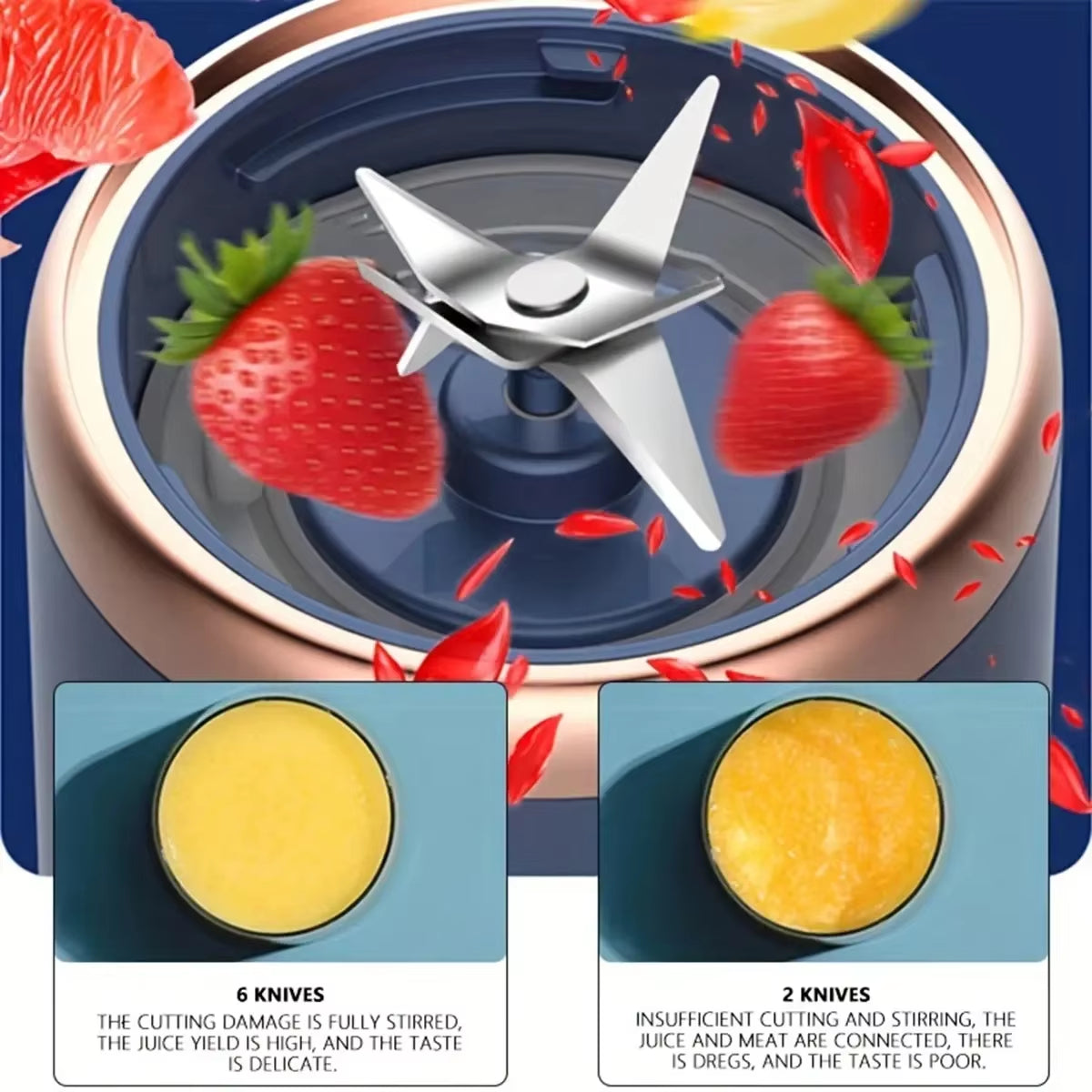 Blender Portable Haute Puissance – Smoothies Frais, Glace Pilée et Jus en Quelques Secondes