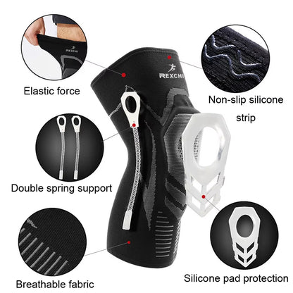 Genouillère de Compression Sportive – Avec Gel Rotulien et Renforts Latéraux pour Soulager les Douleurs Articulaires