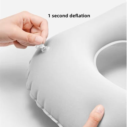 Coussin de Nuque Gonflable Compact – Idéal pour Avion, Train ou Sieste à la Maison