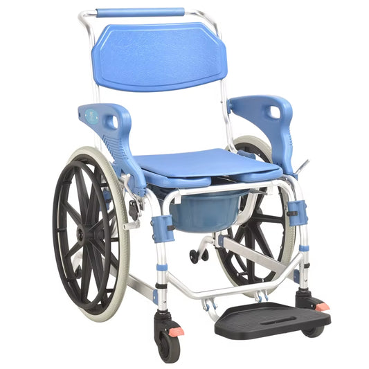Mobile Portable Foldable Wheeled Bathroom Chair Handicap Patient Bucket Hoost Stool Nursing Commode Toilyet Chair for Elder