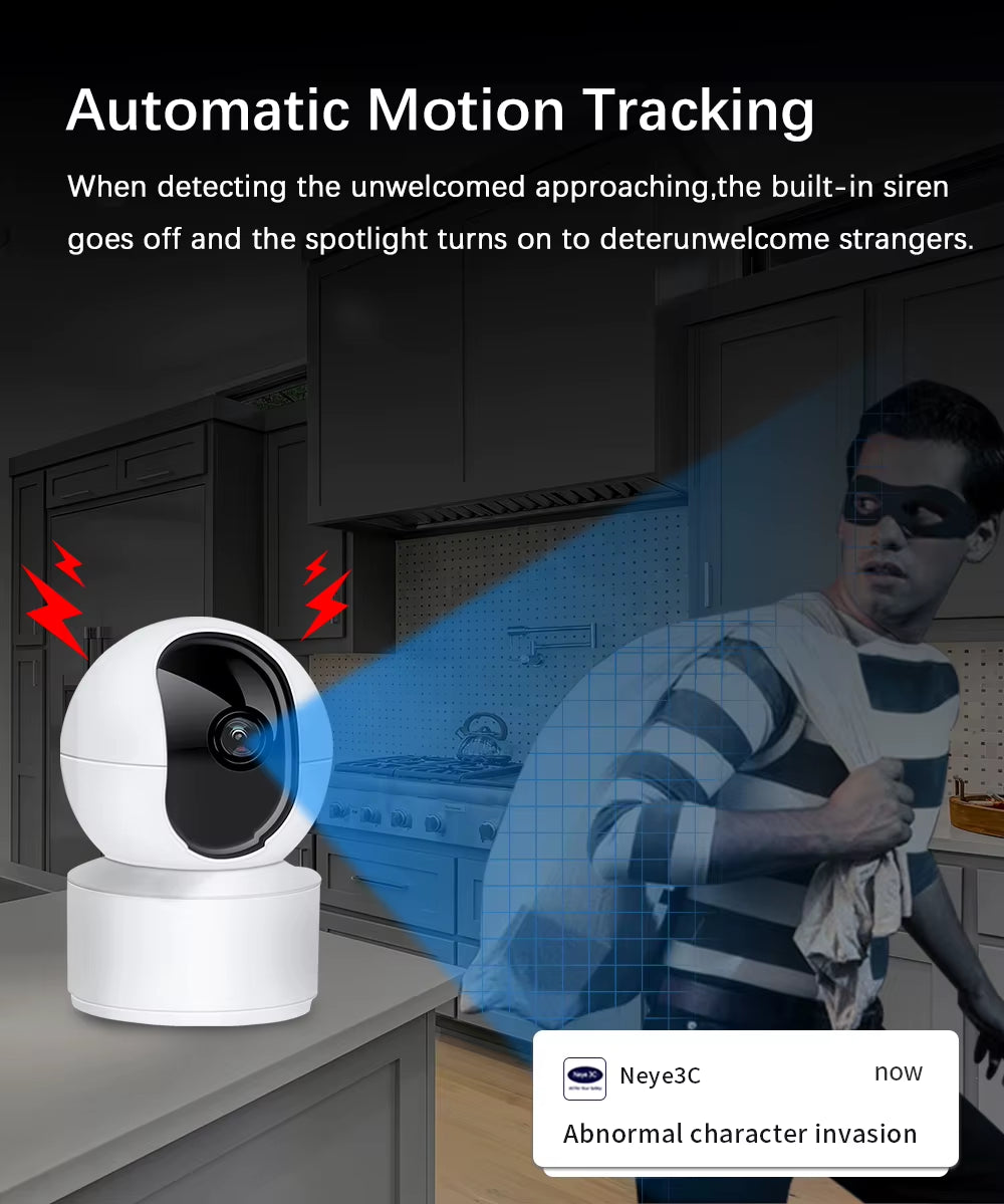 Caméra WiFi 4K intelligente 360° – Surveillez votre maison, vos enfants et vos proches en temps réel