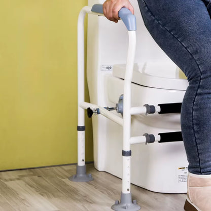 Adjustable Toilet Safety Rail for Elderly Pregnant Disabled Non-Slip Bathroom Handrail with Suction Cups Anti-Fall Assist Frame