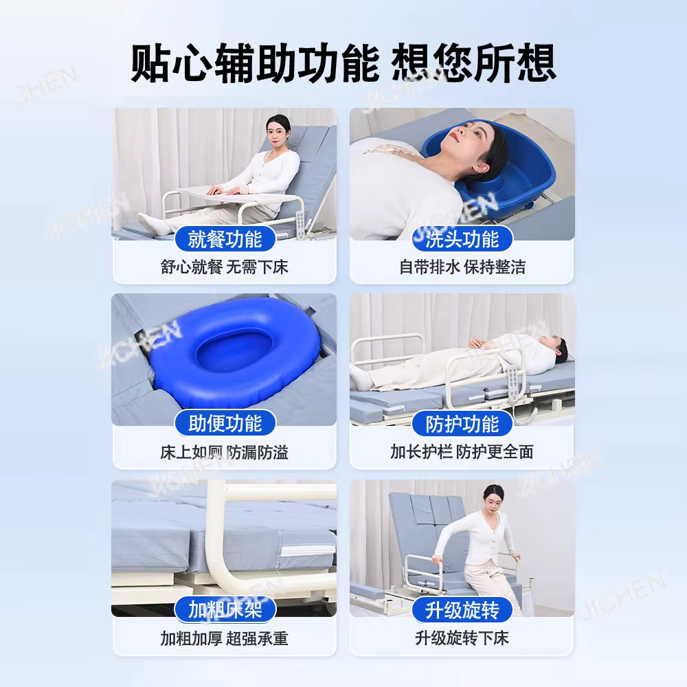 JC Electric Rotating Mattress for the Elderly for Automatic Lifting, Get-Up Aid, Multi-Functional Back-Turning Care Mattress