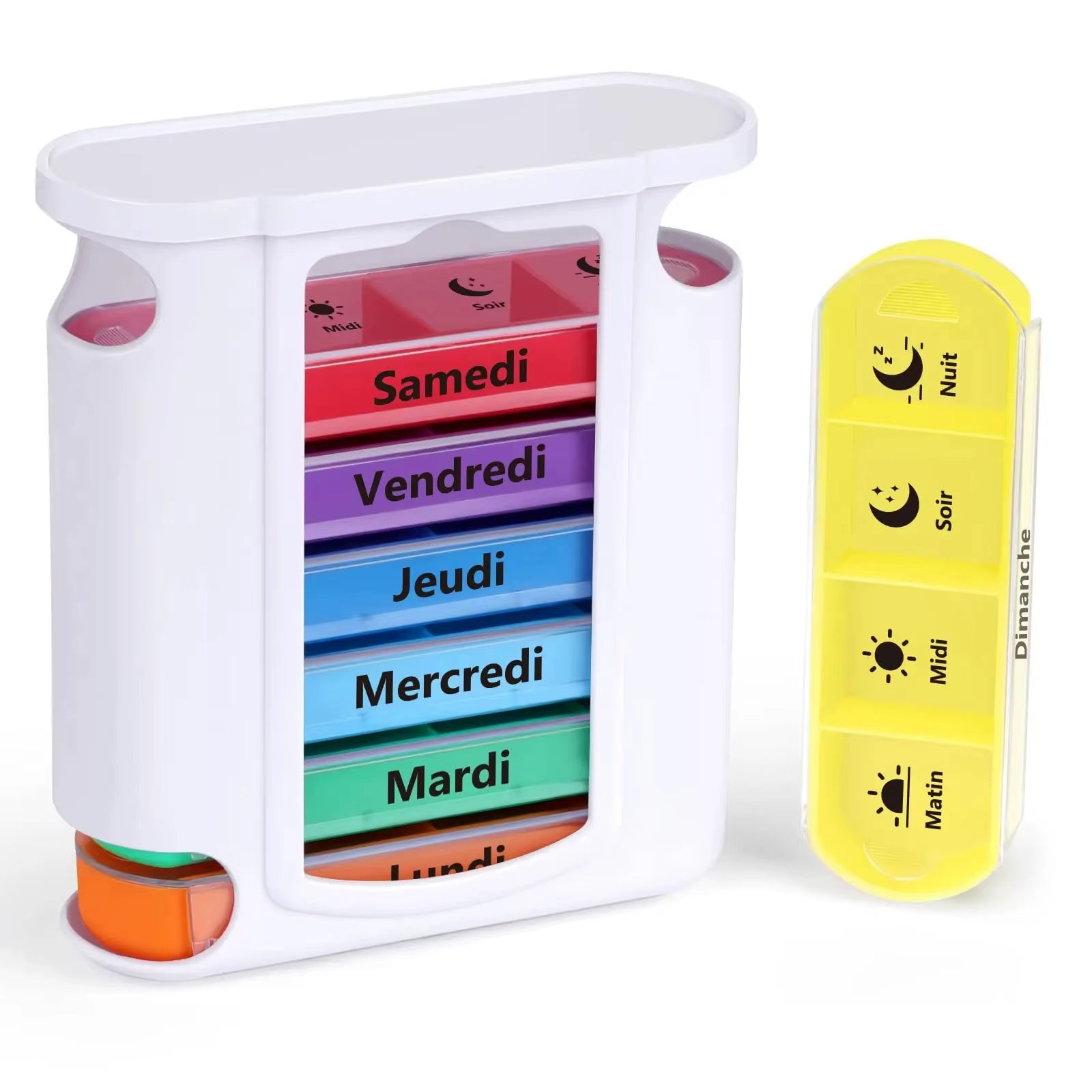Pilulier Hebdomadaire 4 Compartiments – Matin, Midi, Soir, Nuit