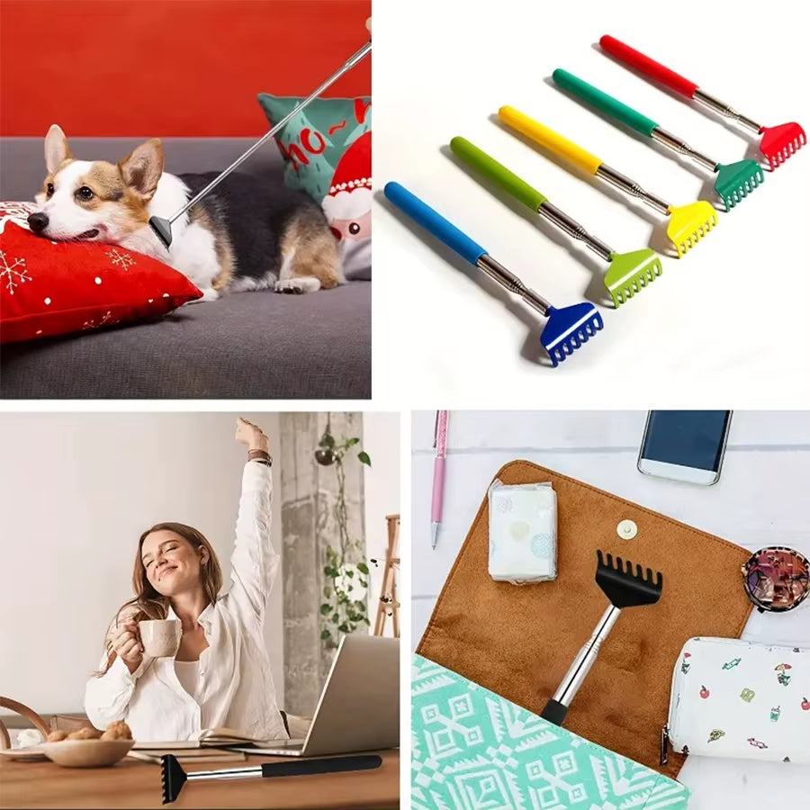 1PCS Adjustable Back Scratcher Steel Back Massage Telescopic anti Itch Claw Massager Back Massage for Elder Tickle Massage Stick