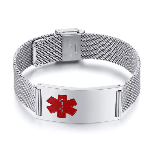 Bracelet d’Identification Médicale en Acier Inoxydable – Étanche et Sécurisé
