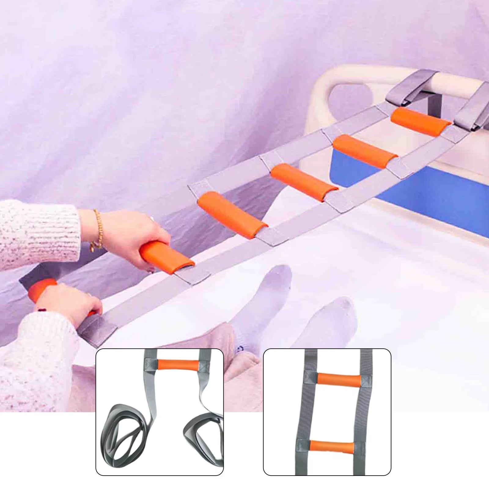 Bed Ladder Assist, Nonslip Handle Beds Assist Strap, Pull up Bed Rope for Elderly Adults, Bedridden, Household, Seniors, Sitting