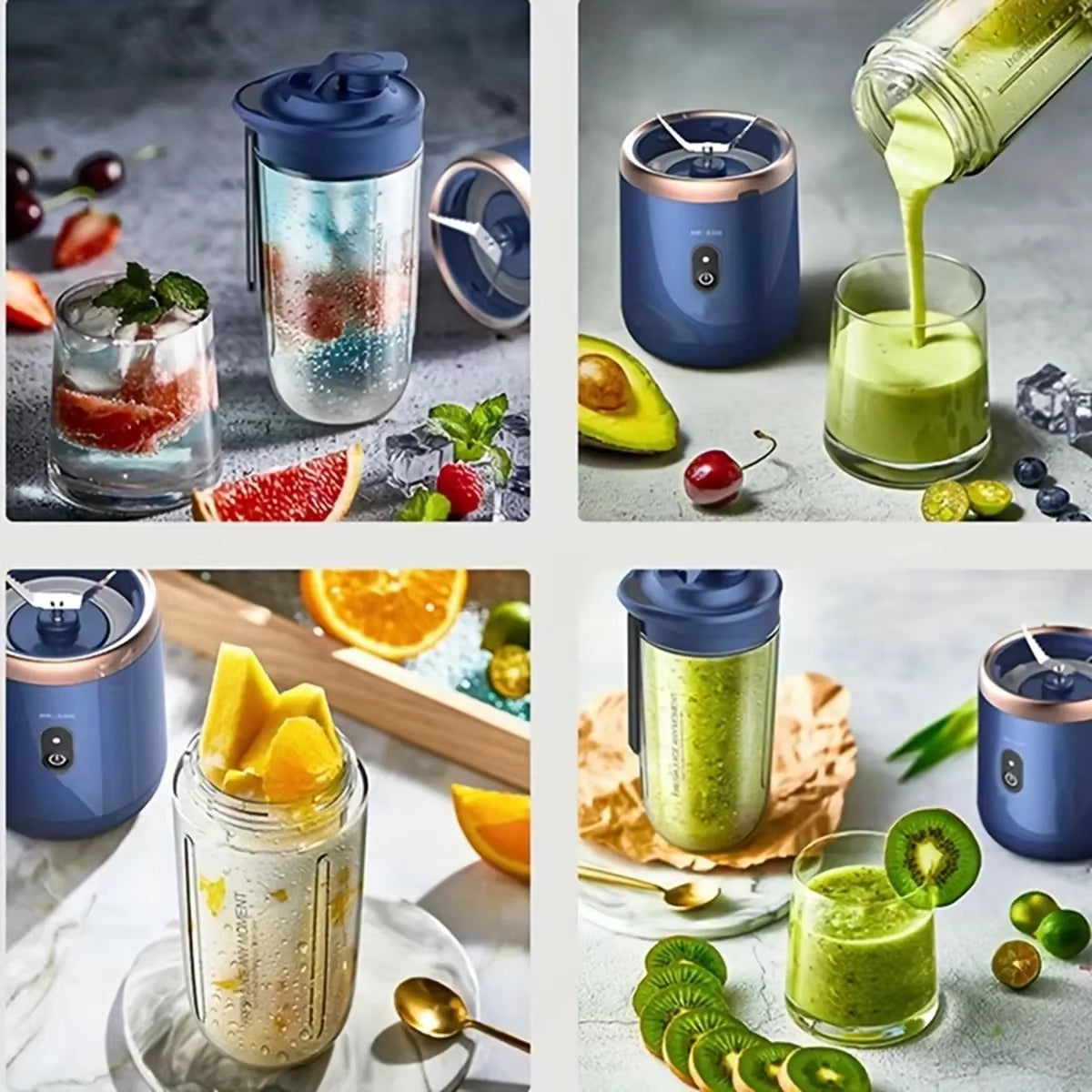Blender Portable Haute Puissance – Smoothies Frais, Glace Pilée et Jus en Quelques Secondes