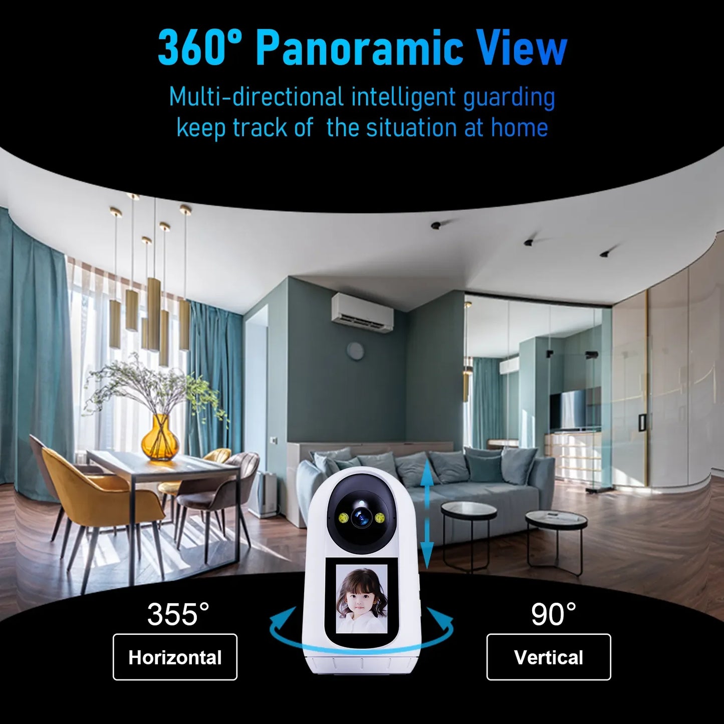 Caméra Intérieure Tuya avec Écran 2,8" HD et Appel Vidéo – Surveillance Maison et Baby ou Papy Monitor 1080P