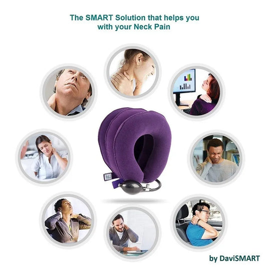 Collier Cervical Gonflable à 3 Couches – Traction Douce et Soulagement des Douleurs Cervicales