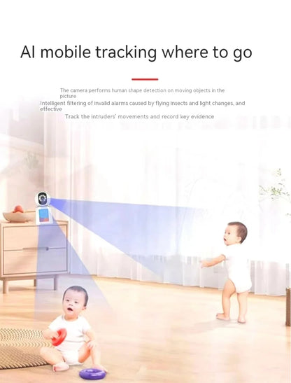 Caméra de Surveillance Intérieure Icsee avec Appel Direct en 1 Clic, Écran IPS et Rotation PTZ – Idéale Bébé et Seniors