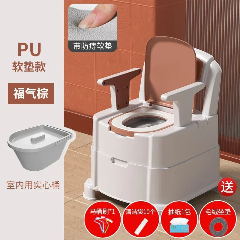 Chaise WC d’Appoint pour Intérieur – Conception Confortable et Hygiénique pour Adultes Dépendants