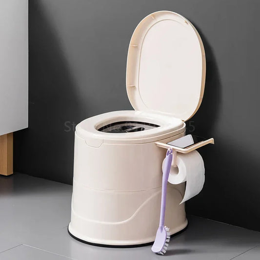 Toilette Portative en Plastique – Idéale pour Personnes Âgées, Femmes Enceintes et Adultes à Mobilité Réduite