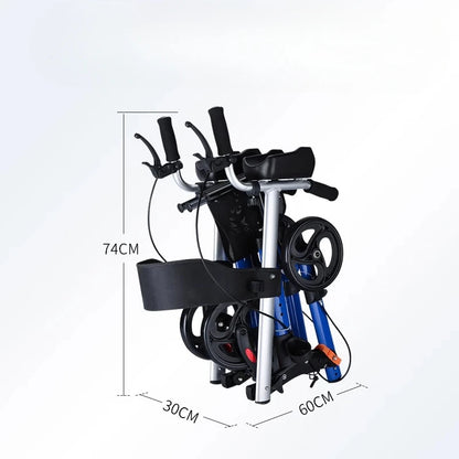 Déambulateur Pliable avec Siège et Hauteur Réglable – Aide à la Marche pour Personnes Âgées