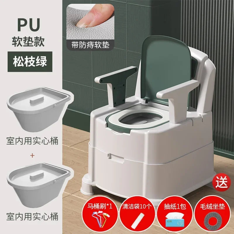 Chaise WC d’Appoint pour Intérieur – Conception Confortable et Hygiénique pour Adultes Dépendants