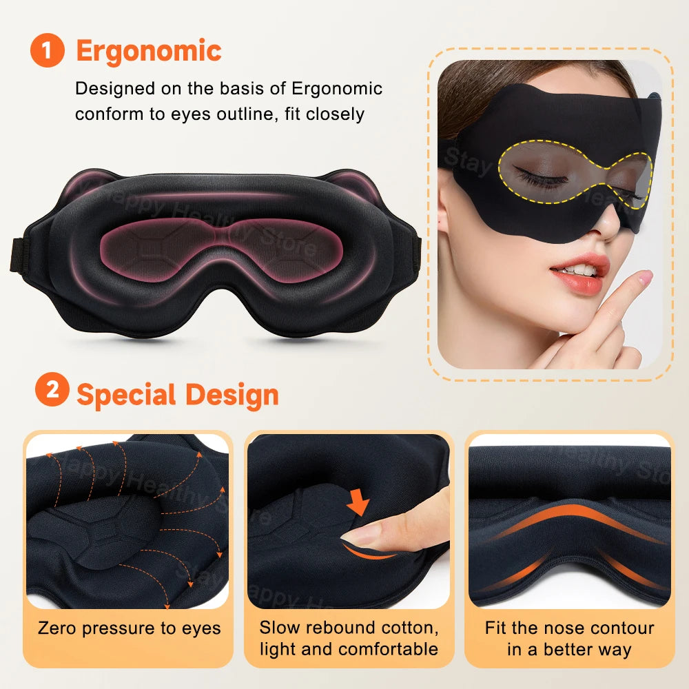 Masque de Repos 3D – Idéal pour Siestes, Voyages et Sommeil Profond