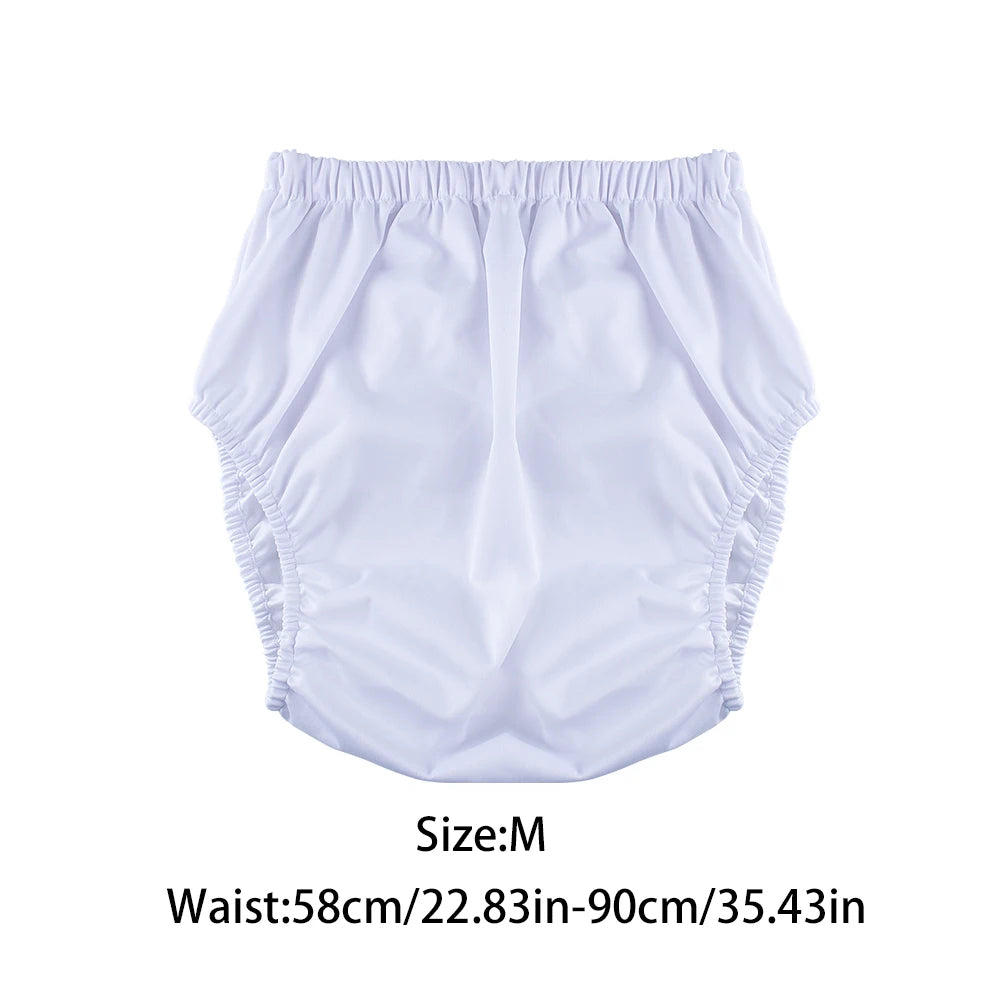 1Pc Solid Color Waterproof Iaper for Adults Washable Reusable Diaper Care Pants Leak-Proof Pants Waterproof Eldly Diaper Cover
