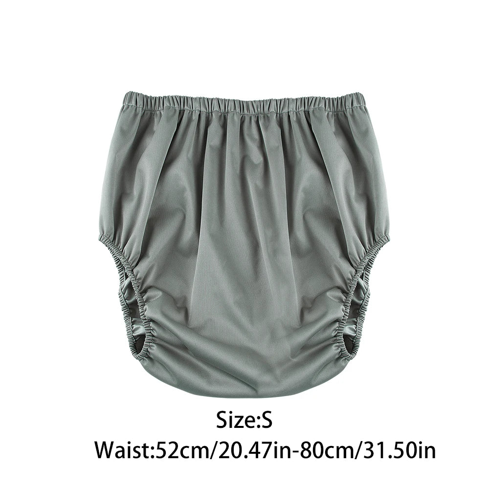 1Pc Solid Color Waterproof Iaper for Adults Washable Reusable Diaper Care Pants Leak-Proof Pants Waterproof Eldly Diaper Cover