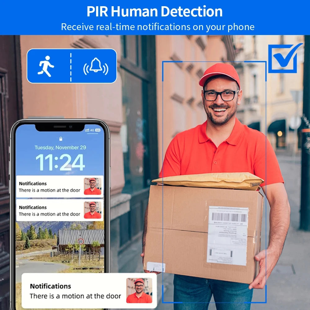 Sonnette Vidéo Connectée Tuya 1080P, Caméra Extérieure WiFi 2,4G/5G, Interphone Sans Fil Étanche
