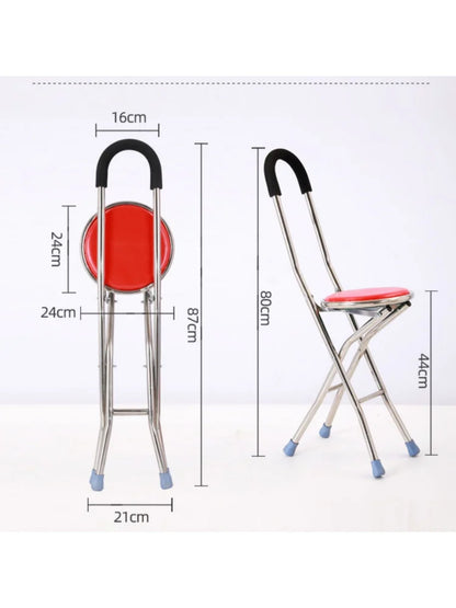 Canne de Marche avec Siège Intégré – Pliable, Légère et Sécurisée pour Seniors