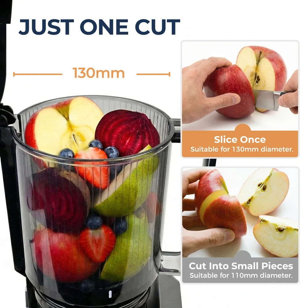 Extracteur de Jus à Grande ouverture, Presse-Fruits Entiers Lent et Puissant pour un Jus Maison de Qualité