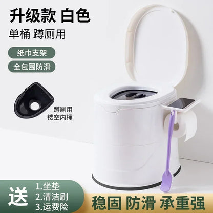 Toilette Portative en Plastique – Idéale pour Personnes Âgées, Femmes Enceintes et Adultes à Mobilité Réduite