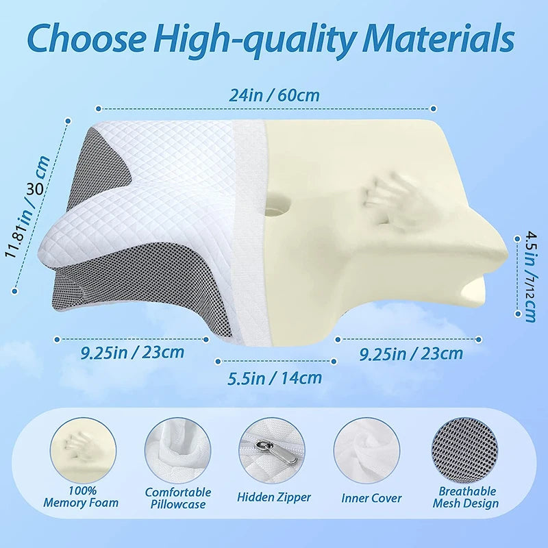 Oreiller Orthopédique Cervical – Soutien Contour Mémoire de Forme pour un Sommeil Réparateur