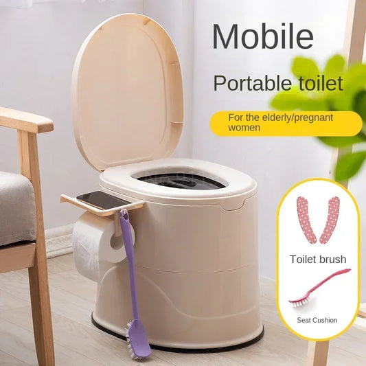 Toilette Portative en Plastique – Idéale pour Personnes Âgées, Femmes Enceintes et Adultes à Mobilité Réduite