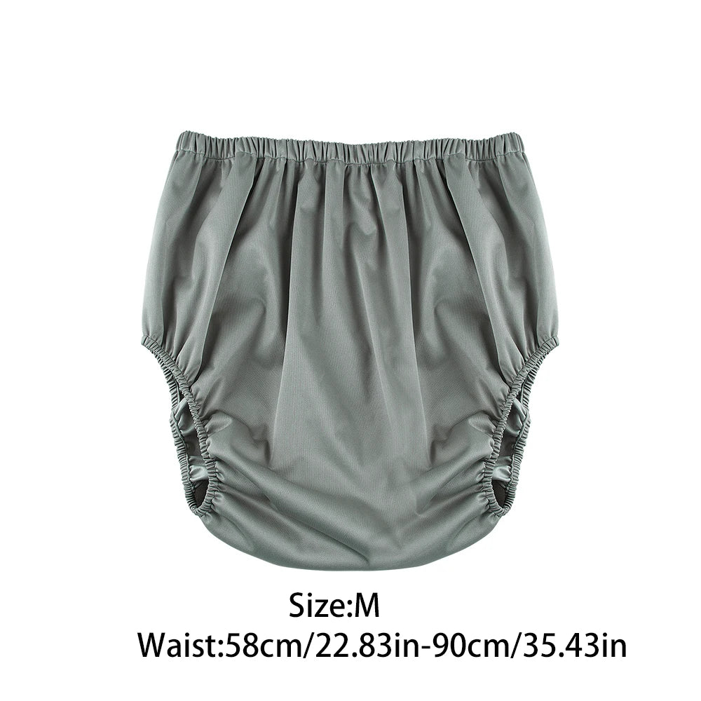 1Pc Solid Color Waterproof Iaper for Adults Washable Reusable Diaper Care Pants Leak-Proof Pants Waterproof Eldly Diaper Cover